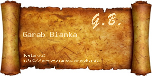 Garab Bianka névjegykártya